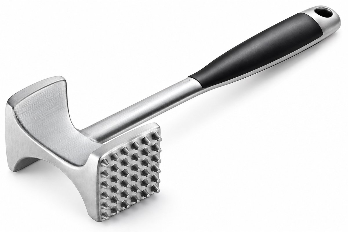Vleeshamer - Dubbelzijdig - Antislip handvat - 268 g