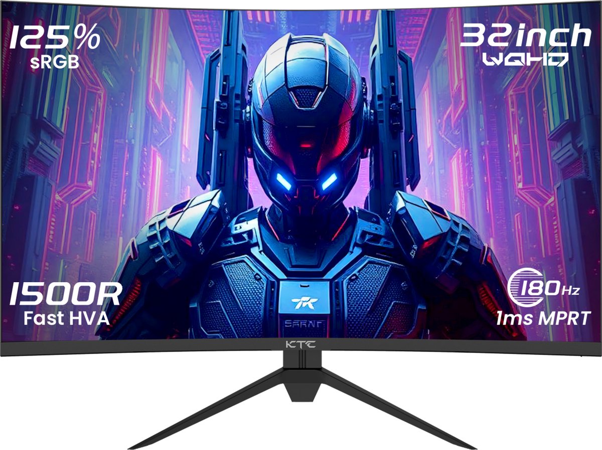 KTC H32S17 32 Inch Curved Gaming Monitor 2560x1440 QHD 180Hz - afbeelding 2