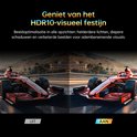 Twee F1 raceauto's naast elkaar, links met HDR uit, rechts met HDR aan. Vergelijking van beeldkwaliteit.