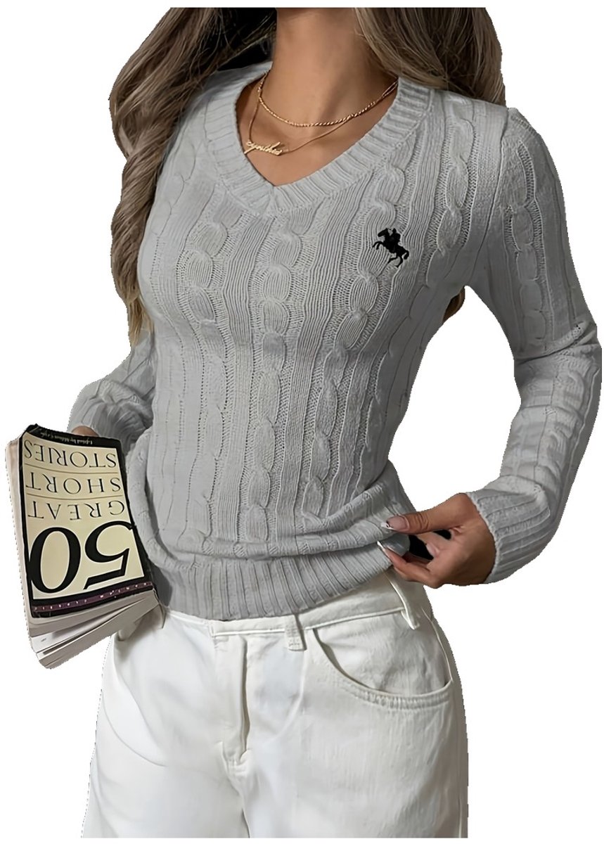 Currero Sweater Dames Sweaters Sweatshirt Hoodie Warme Trui Pullover Jumper Crewneck Vest Grijs