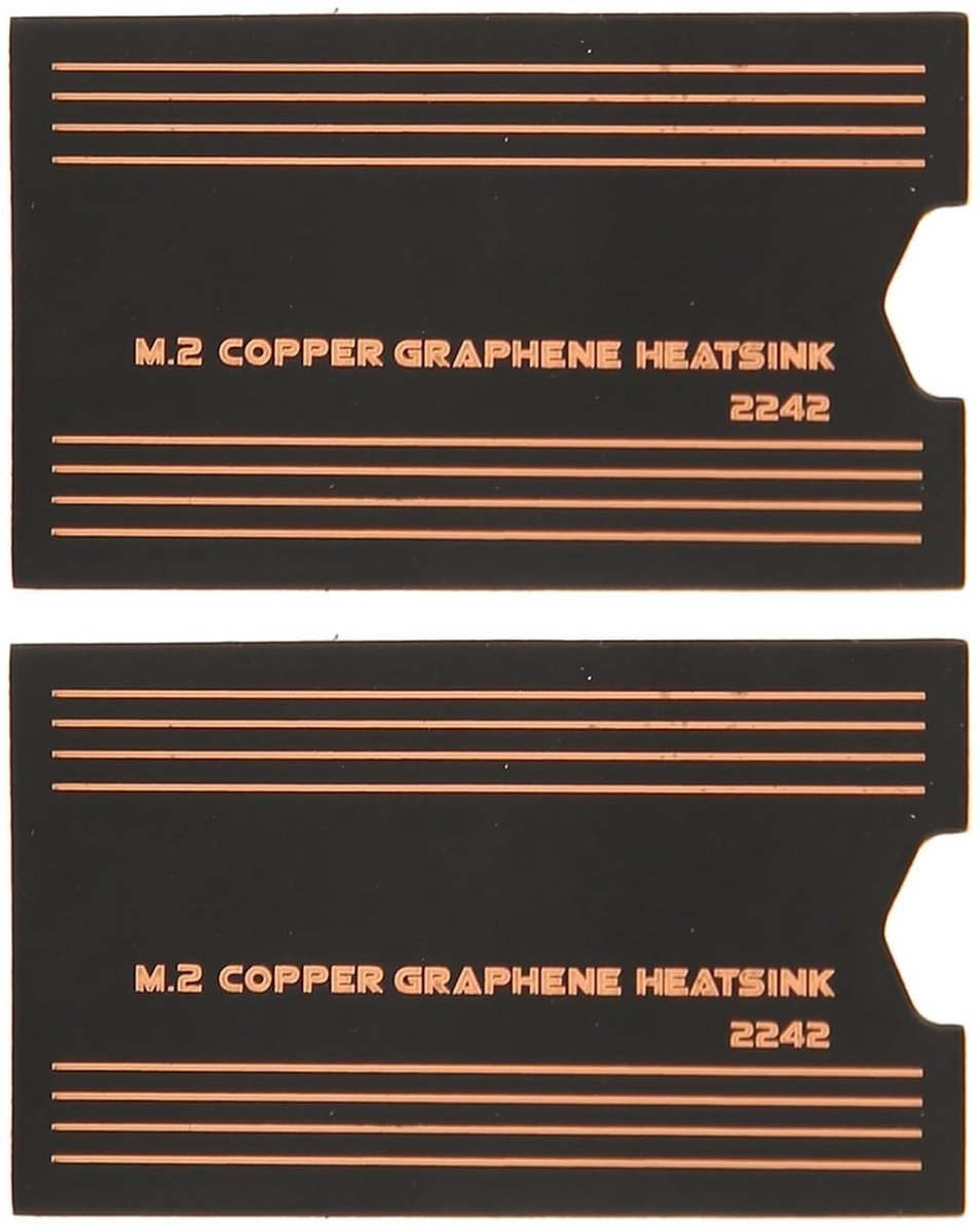 Thermal Pad voor 2242 SSD, 0.15mm Brass Graphene, Snelle Warmtegeleiding, M.2 Koeling voor Gaming Laptop en PC
