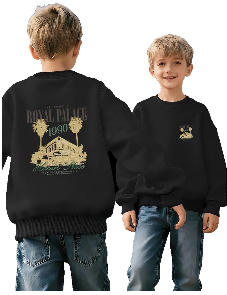 Currero Sweater Jongens Sweaters Sweatshirt Hoodie Warme Trui Pullover Jumper Crewneck Vest 9-10 Jaar Zwart