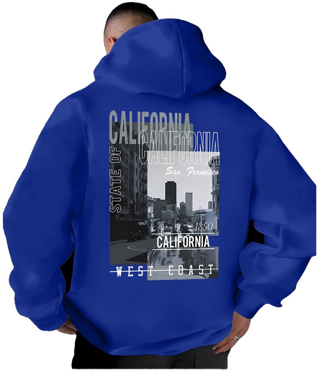 Currero Hoodie Heren Warme Hoodie Met Capuchon Comfortabele Sweater Casual Trui Pullover Herentrui Blauw