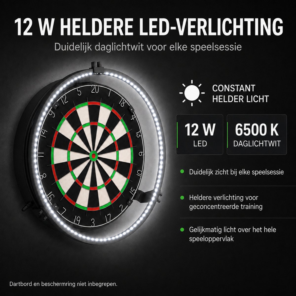 Dartbordverlichting en LED-lichtring thumbnail 3