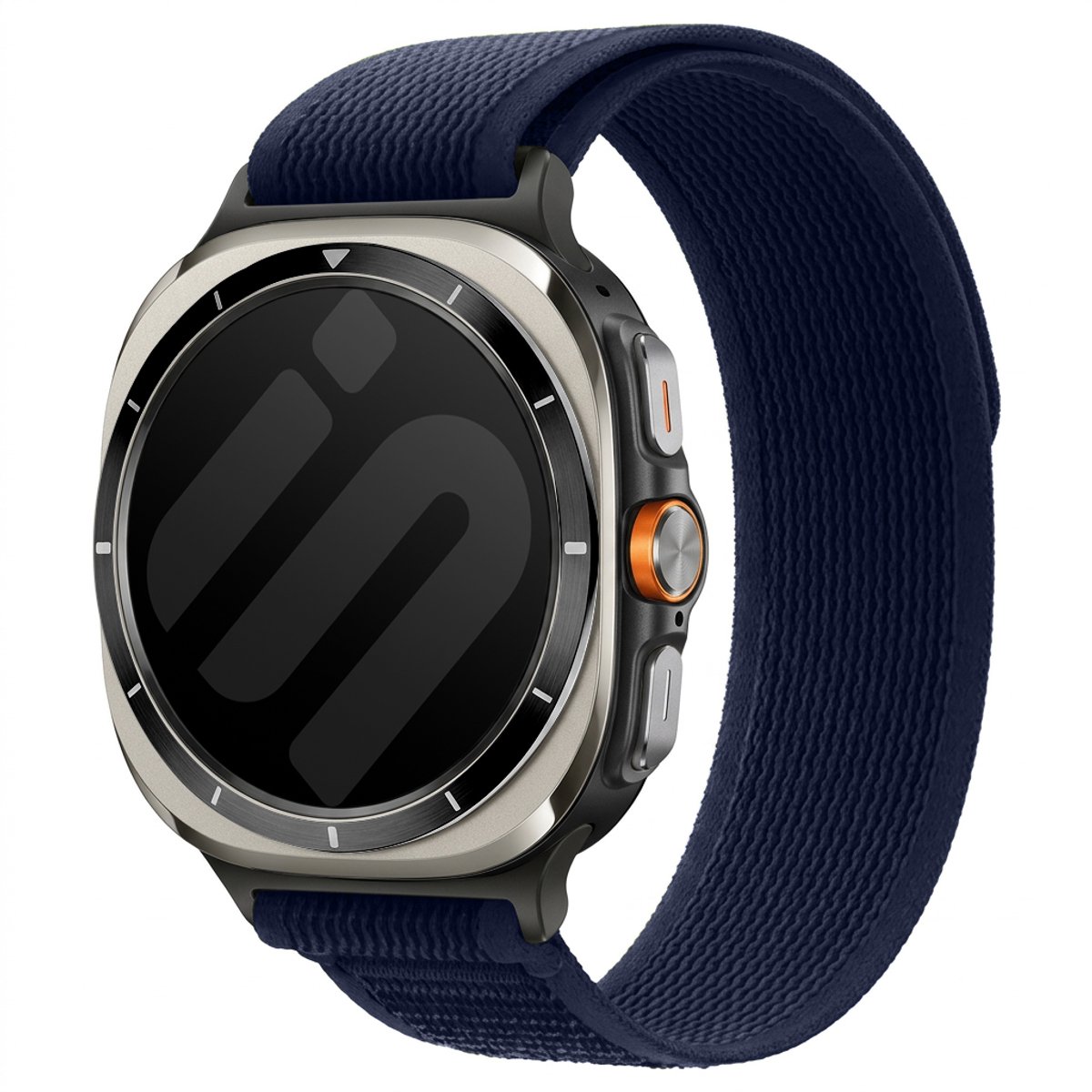 Strap-it Trail Nylon bandje geschikt voor Samsung Galaxy Watch Ultra 2 (2026) / Ultra (2024/2025) - Donkerblauw
