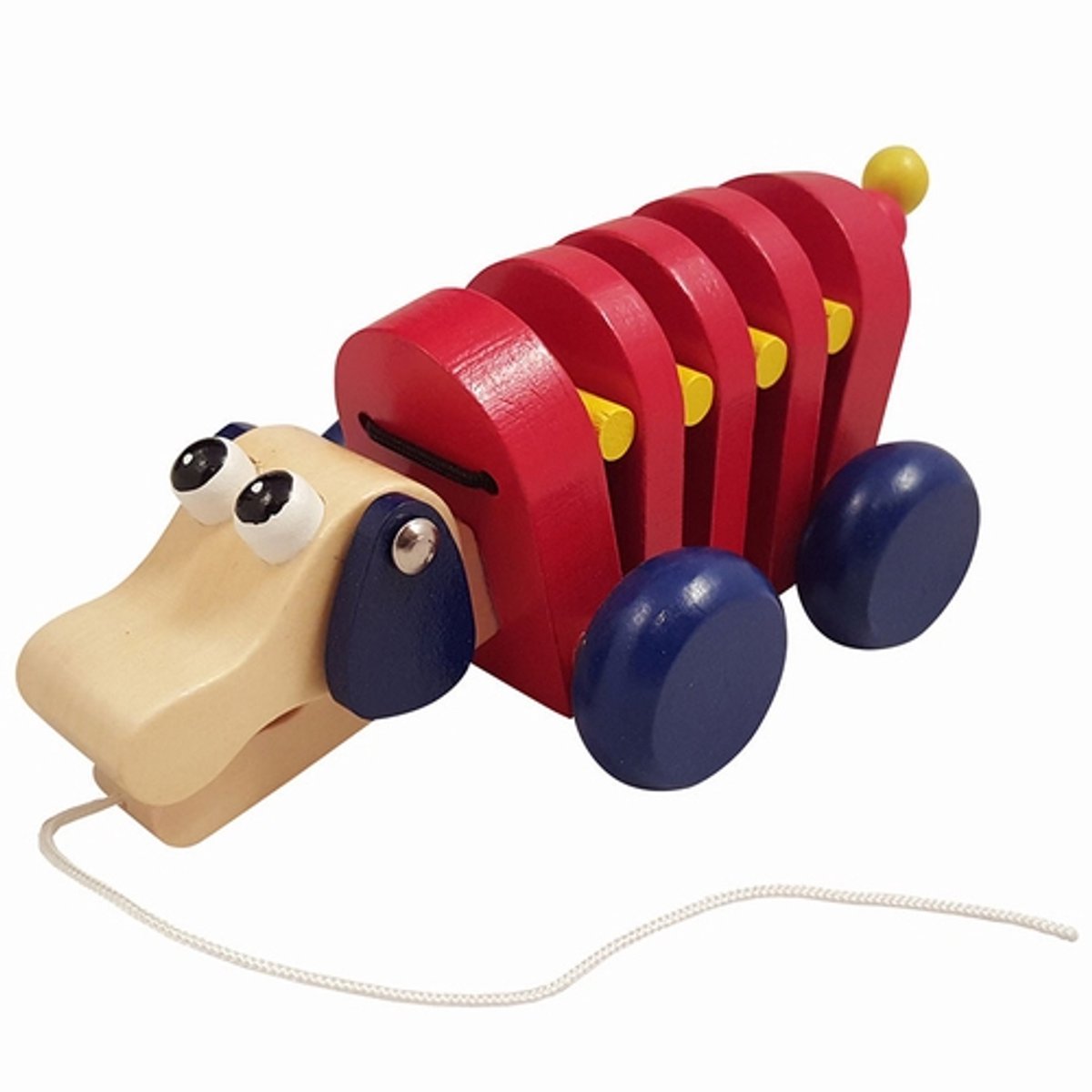 Houten Trek hond rood