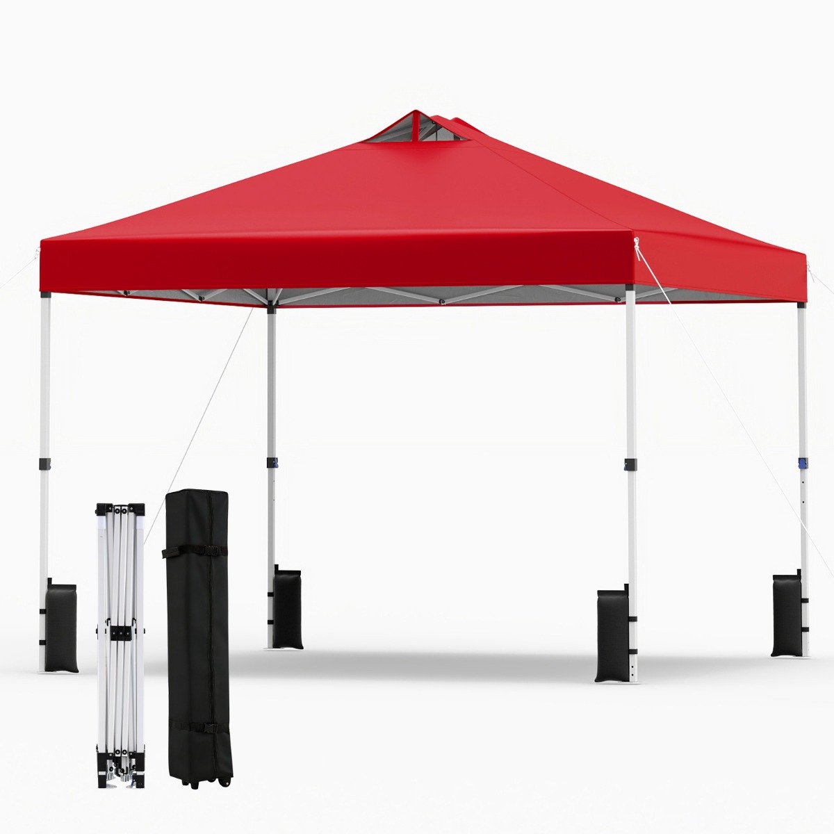 SureDeal® - Partytent - Pop Paviljoentent - Stevig - Zilverkleurig Dak Draagbaar - Zandzakken Haringen - 300x300x250 cm - Blauw