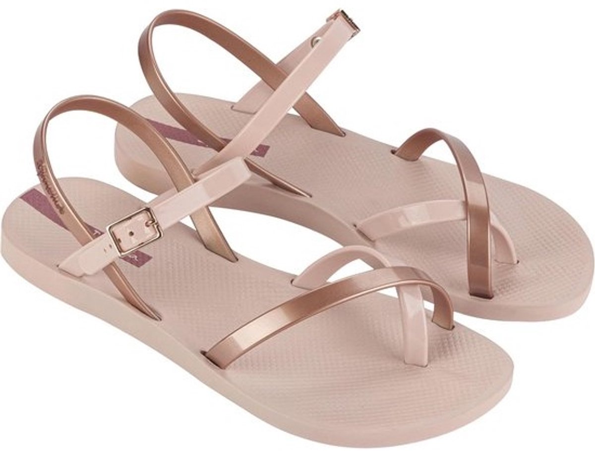 Dames Slippers - Comfortabele Teenslippers - Strand en Zwembad - Gemaakt in Brazilië - Maat 38 - Roze Metallic
