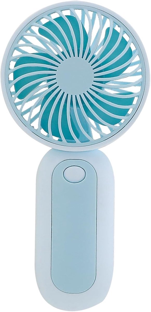 Draagbare miniventilator - Blauw - Handventilator - Gemakkelijk vast te houden of in een tas te gooien - Stille werking - Ideaal voor reizen, kamperen of toeren - Mini, compact en schattig - Geschikt voor kinderen - Batterijen niet inbegrepen