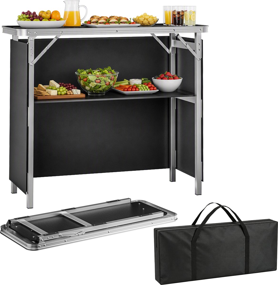 ACXIN Beursbalie - Opvouwbare Campingtafel - Kampeertafel - Vouwtafel - met Opbergrek - 98 x 38 x 85 cm