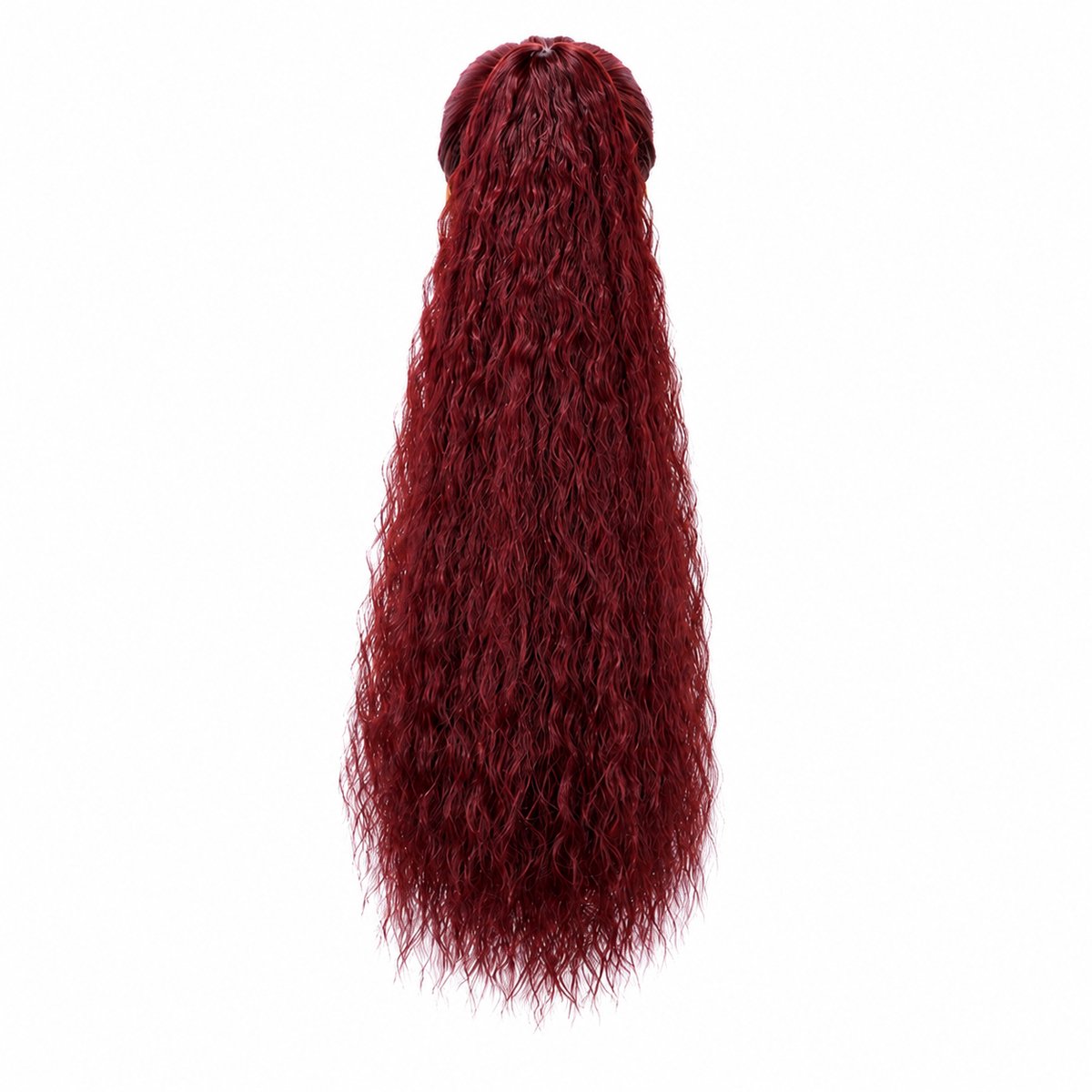 Vivva – Krullende Paardenstaart Haarverlenging met Klauwclip – Ponytail Extension Clip-In – Haarstuk Krullend Synthetisch Haar – Rood – CURLYTAIL