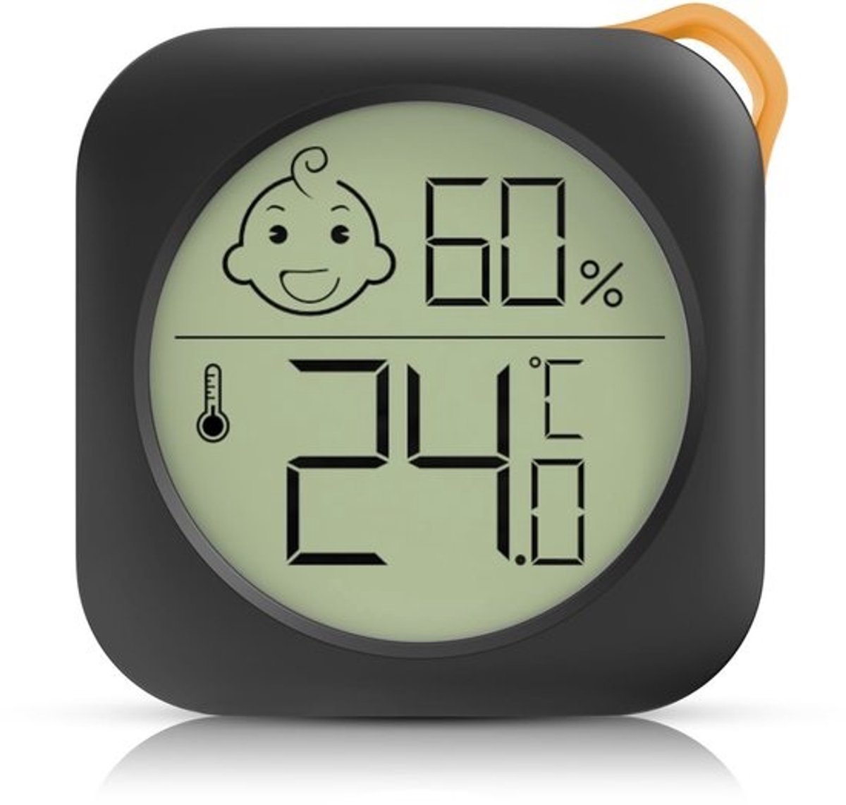Compacte thermometer, hygrometer voor binnen, digitale mini-luchtvochtigheidsmeter, kamertemperatuurmonitor en vochtigheidsmeter, temperatuur- en vochtigheidsmeter (zwart)