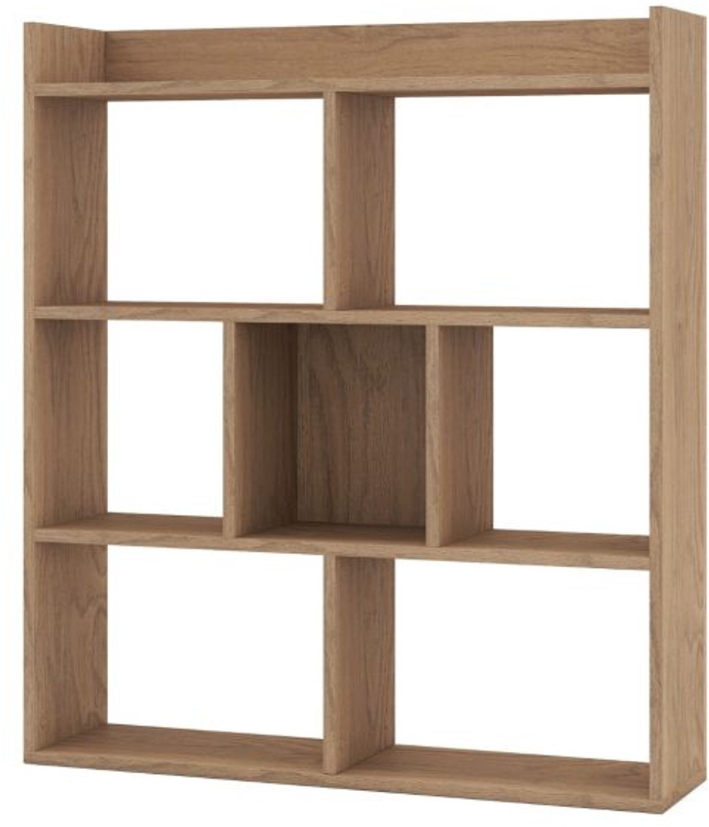 SureDeal® - Open Boekenkast met 7 Kubussen - 80x20x90 cm - Hout - Zwart - Modern Opbergmeubel met Anti-Kantelset