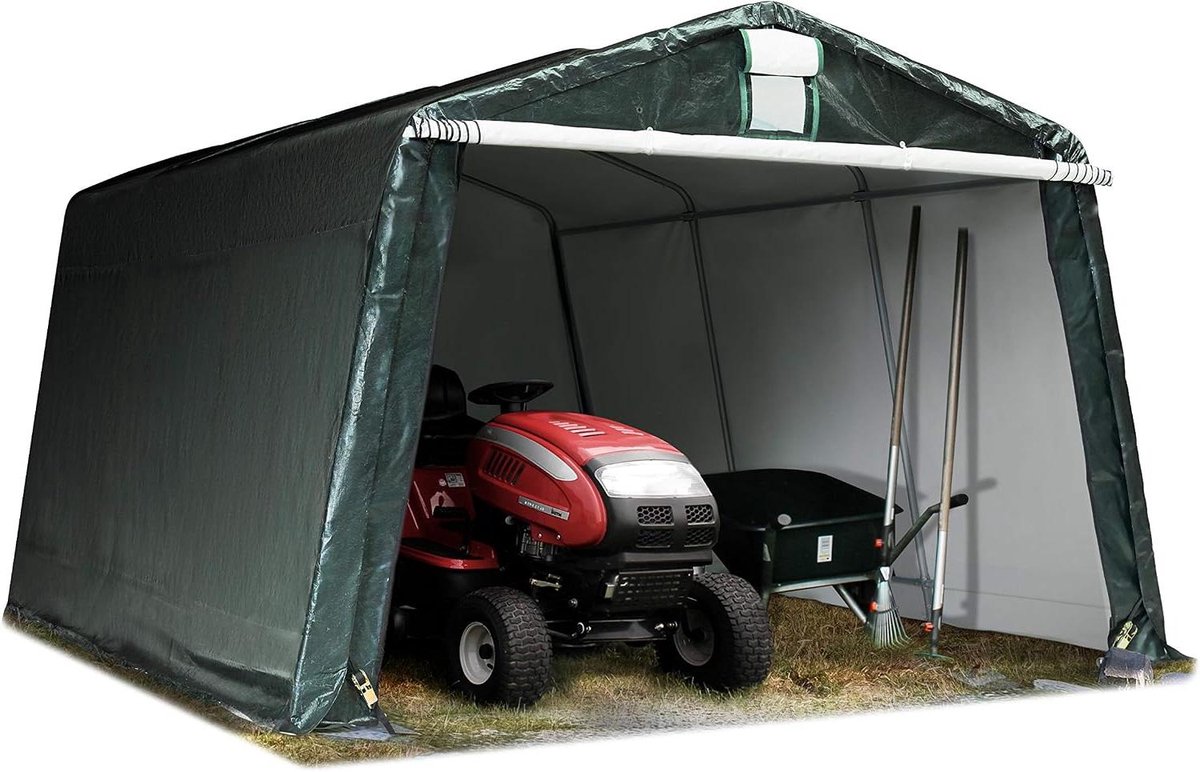 Garagetent Carport - Opslagtent Tuin - Bescherming Opslag - Waterdicht PE Zeil - 33 x 47 m - Donkergroen