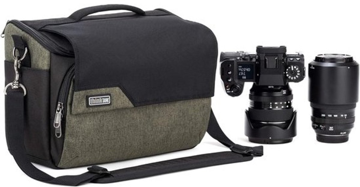 Cameratas - Fototas - Spiegelreflex camera - Zachte constructie - 14 x 29 x 21.5 cm - Kustgroen
