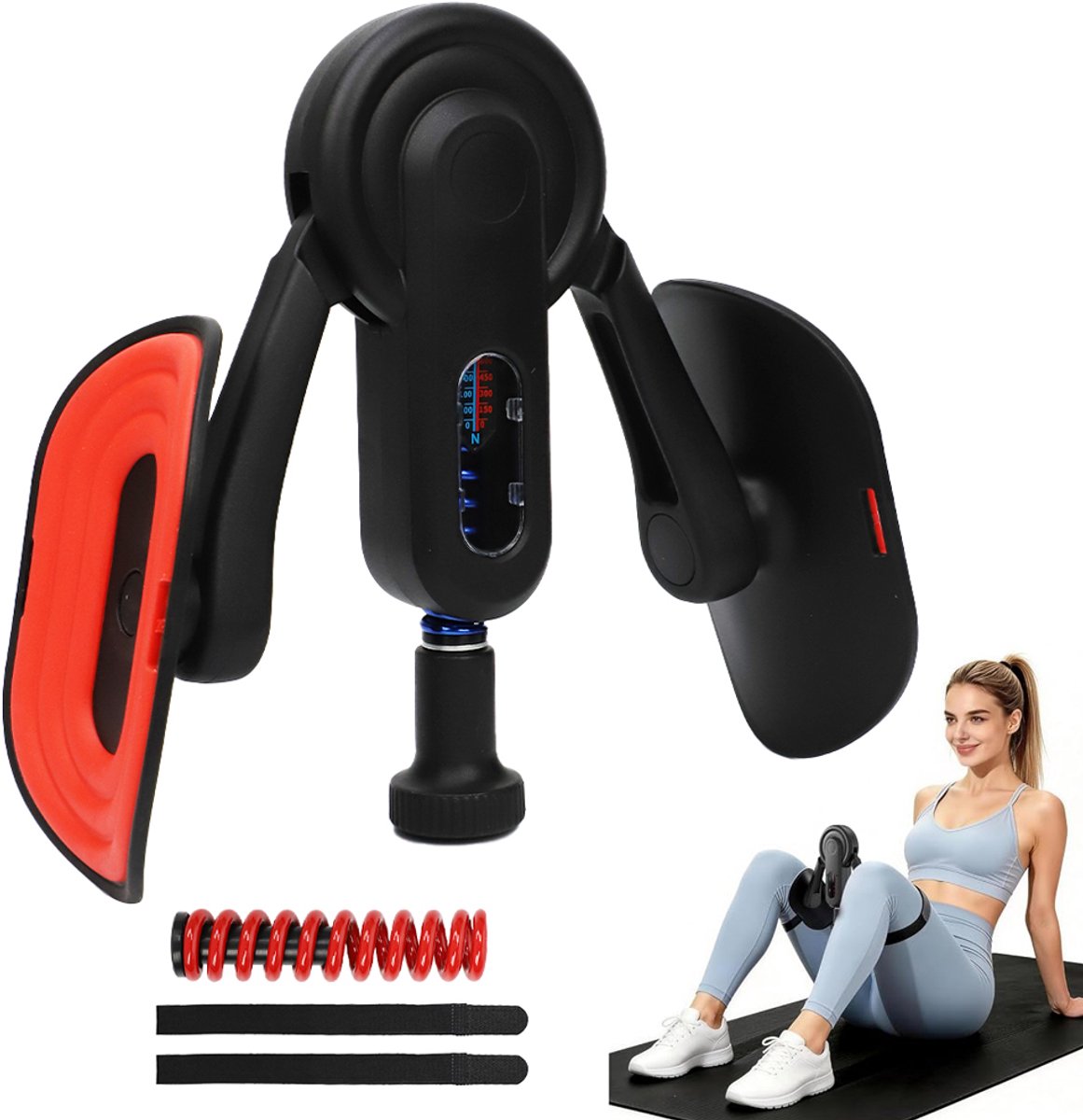 Dijbeentrainer - Bekkenbodemtrainer - Heuptrainer Voor Thuistraining - Kegeltrainer Met 2 Veren - Instelbare Weerstand