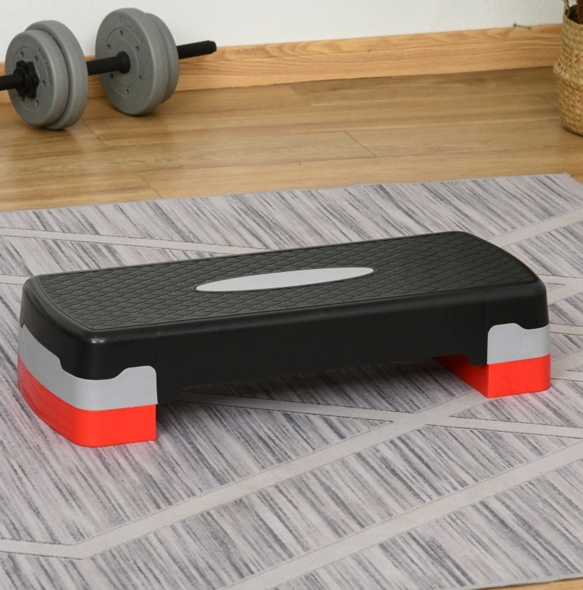 MODFU - Aerobic Stepper - Verstelbaar - Antislip - Zwart Grijs Rood