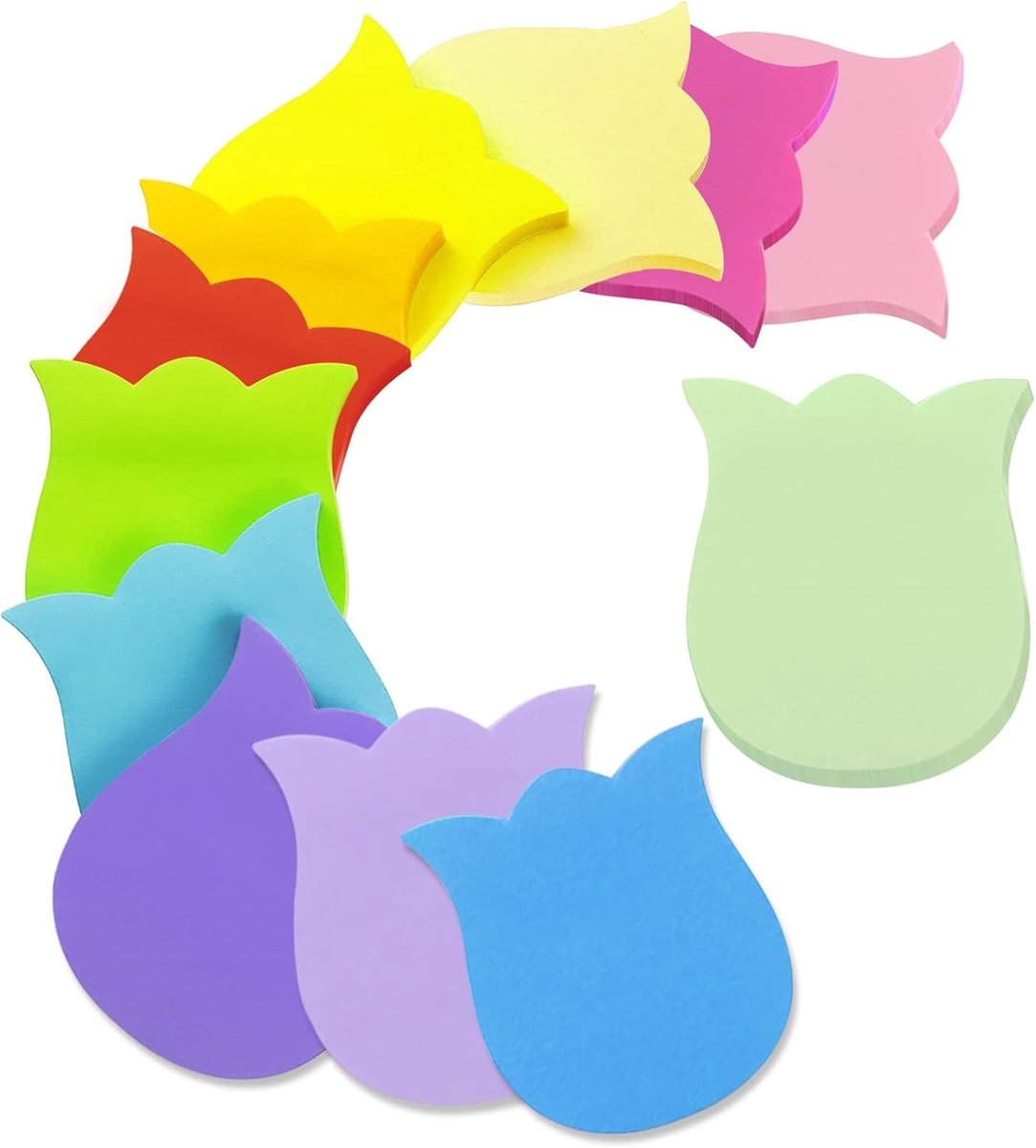 Kleurrijke Zelfklevende Notities in 12 Kleuren, Super Plakbare Notitieblokken voor Thuis, Kantoor en School - 600 Vellen van 70 x 70 mm