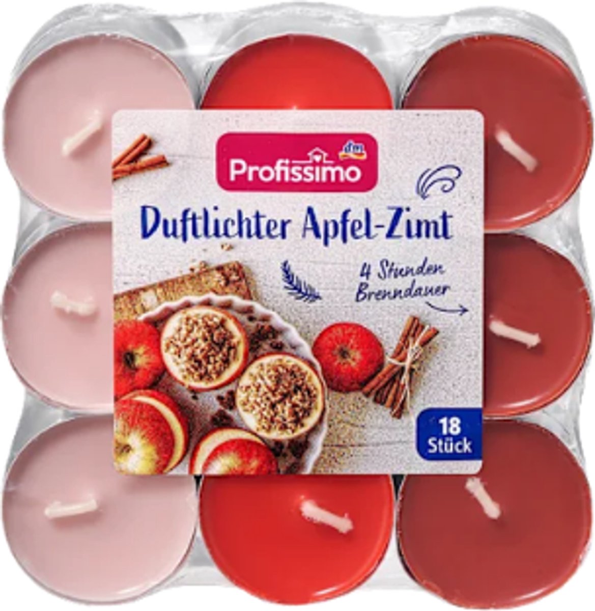 Geurtheelichtjes Appel Kaneel - 18 stuks | Geurkaarsjes met Herfst/Winter Geur - Theelichtjes - Branduur: 4h