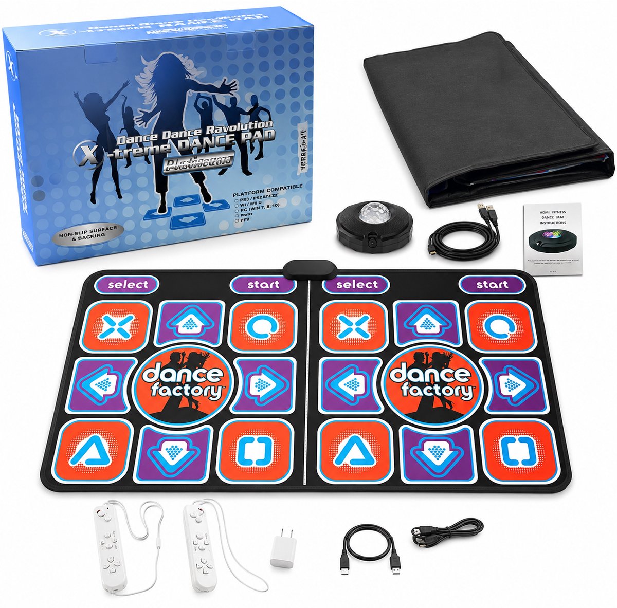 Dansmat Kinderen met Camera - Interactieve AR Dansmat 165 × 93 cm - Bewegingsgames - Single & Multiplayer - HDMI Plug & Play - 2 Controllers - Roze
