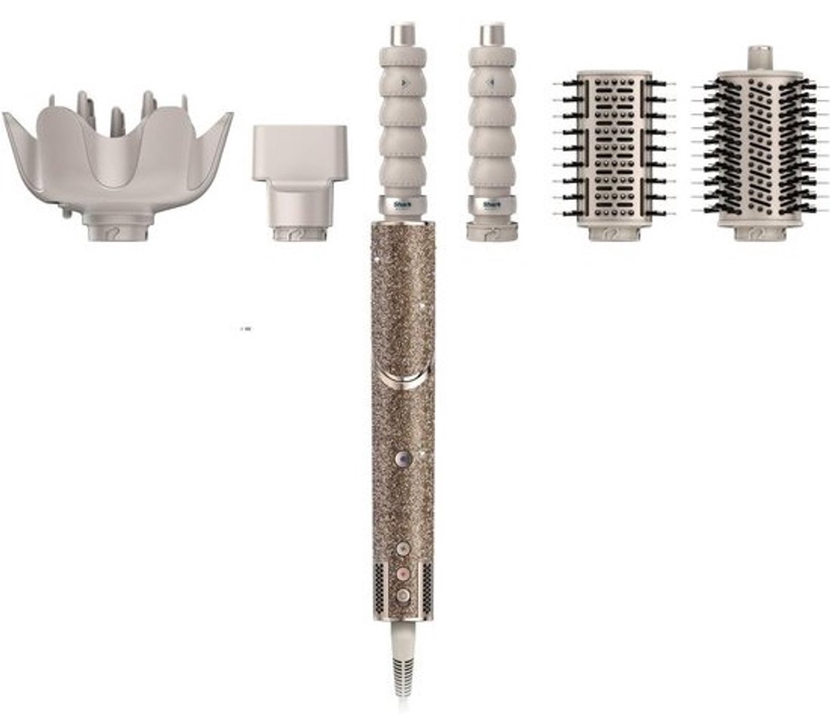 Haarstyler en Droger - Multistyler - Haar Stylen - 5-in-1 Opzetstukken - 700g - Goud