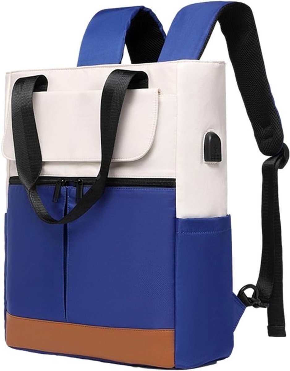Laptop Schoudertas - Computertas Casual - Reizen Werken - Geïntegreerde USB Poort - 42x31x12cm