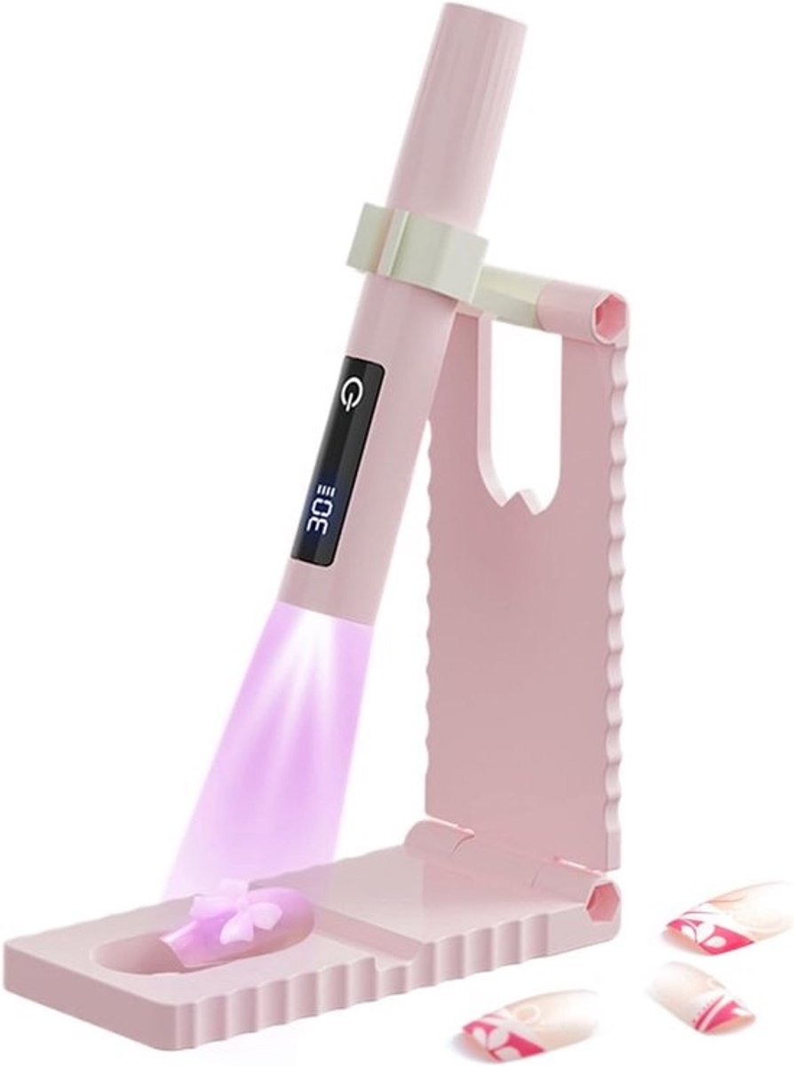 Draagbare UV Lamp - Nagel Droger - Gel Manicure - USB Oplaadbaar - Compact Formaat - Roze