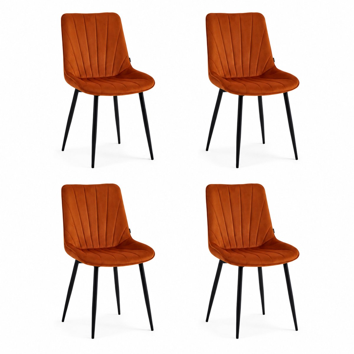 Colenis - Lesedi Eetkamerstoel - Set Van 4 - Terracotta - Velvet