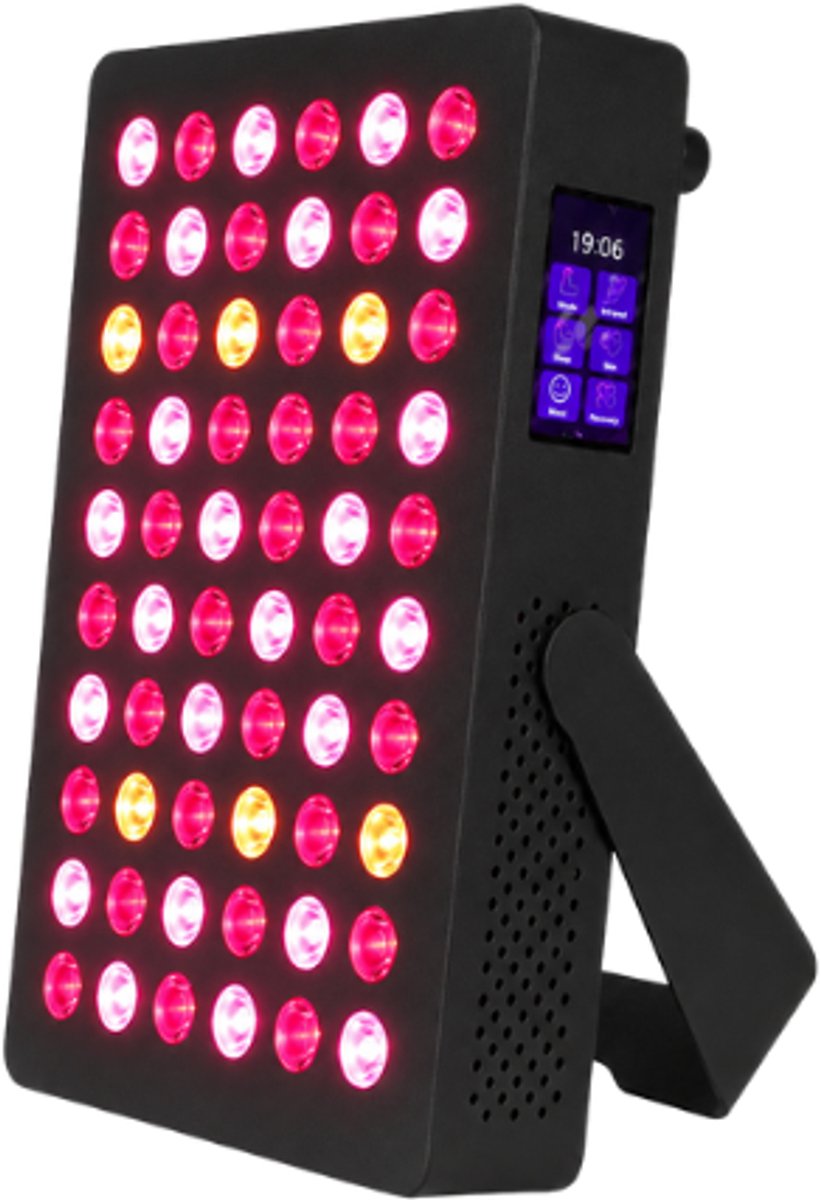 Luxyor Lumi 110 Roodlichttherapie Paneel Zwart - Rood Licht Therapie - Red Light Therapy - Infrarood LED Paneel - 7 Golflengtes - 660 en 850 nm - 60 LED's - Touchscreen