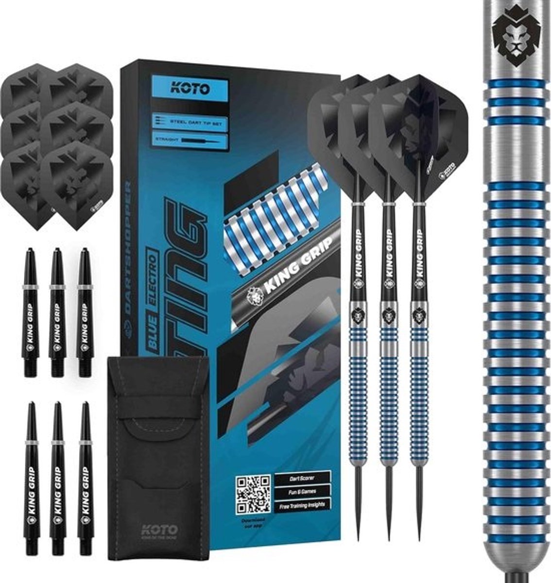 Dartpijlen Set - Stalen Darts - Precisie Werpen - 90% Tungsten Materiaal - 24 Gram - Blauw