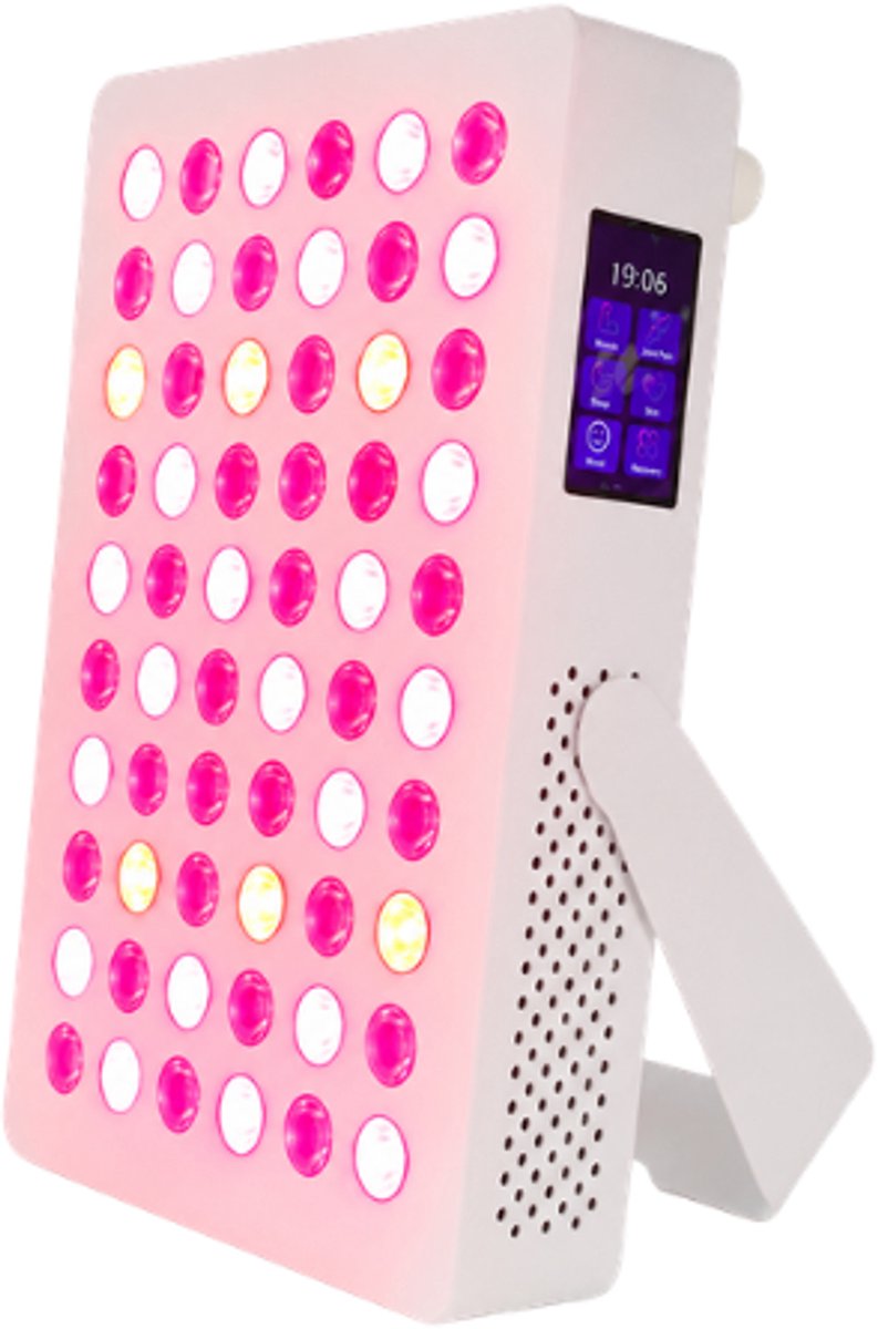 Luxyor Lumi 110 - Rood Licht Therapie Paneel Wit - Red Light Therapy met 7 Golflengtes 480 tot 940 nm - 660 en 850 nm - 60 LED's - Touchscreen en Afstandsbediening