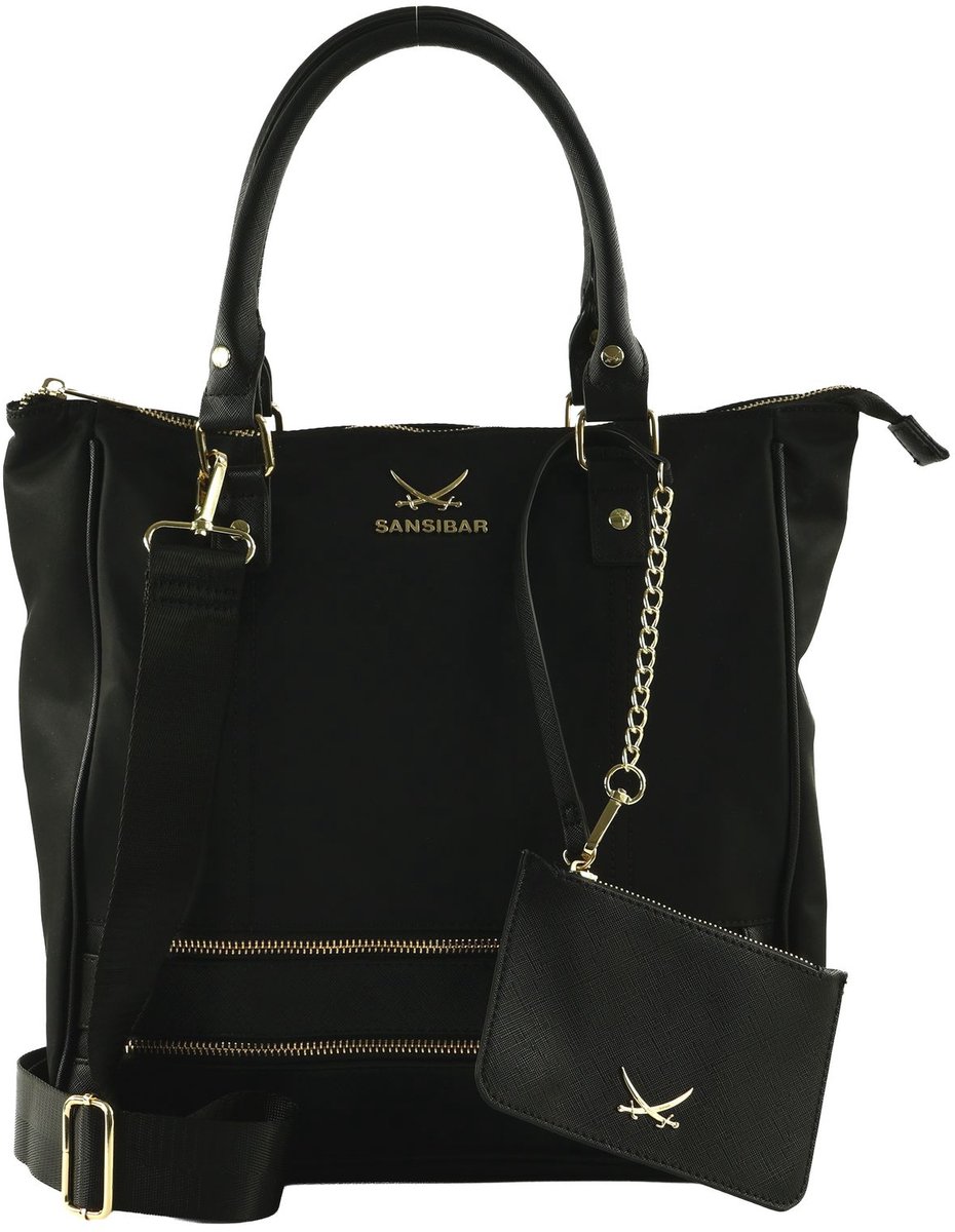 Sansibar handtas schoudertas Shopper Black zwart