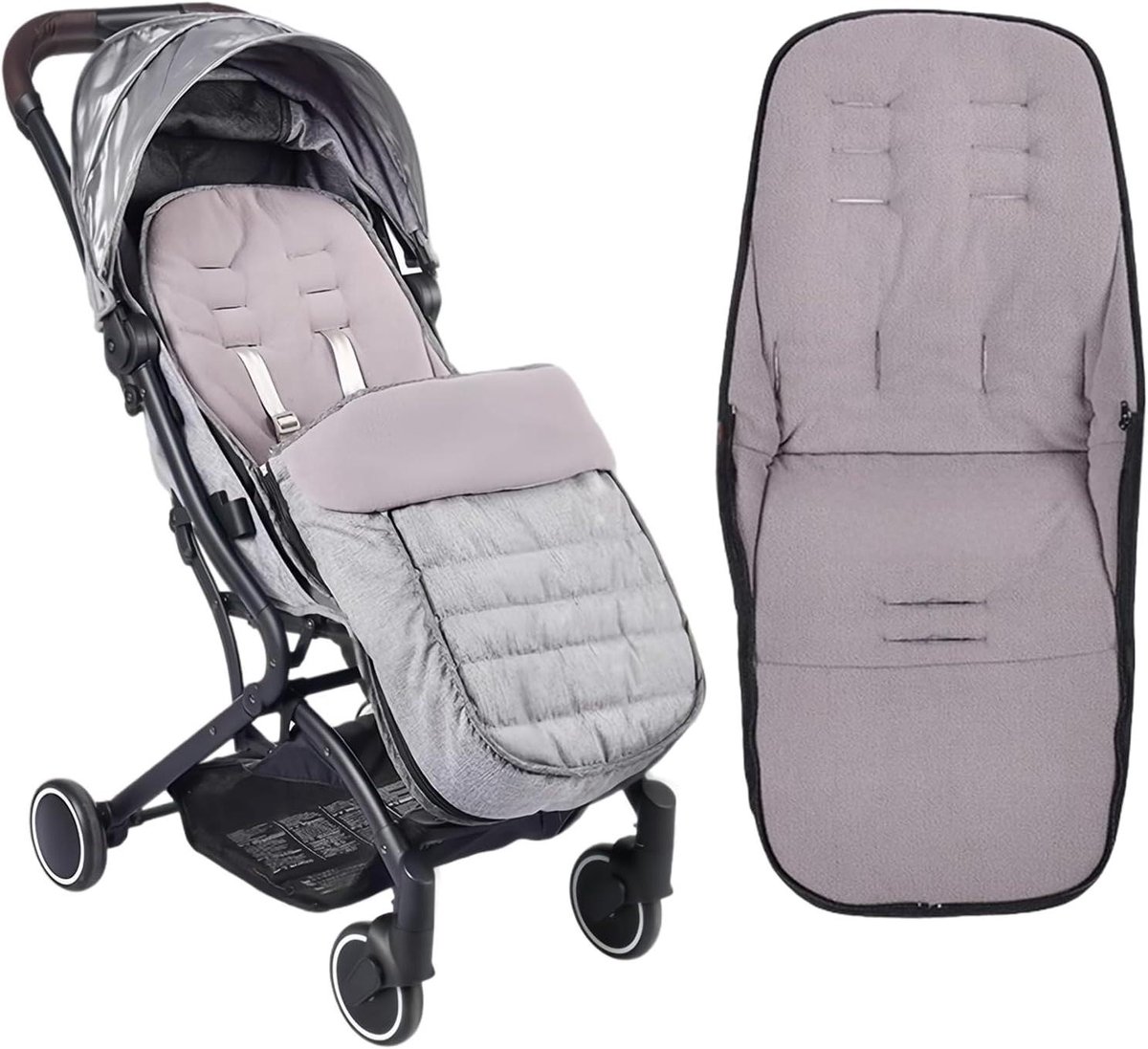 Voetenzak Kinderwagen - Buggy Voetenzak - Baby Warm Houden - Wind Waterafstotend - 44x25x12 cm - Grijs