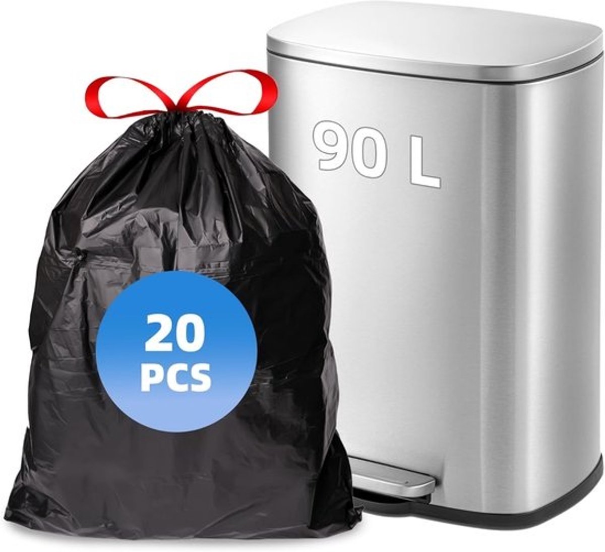 Vuilniszakken - Afvalzakken - Huishoudelijk Gebruik - Op zwaar werk berekend - 23 Gallon - Zwart