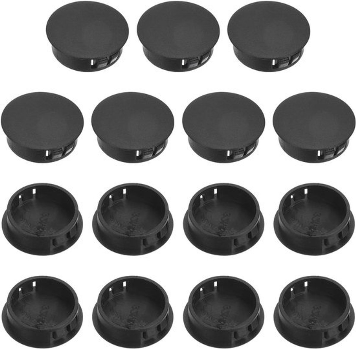 Kunststof Gatpluggen - Afdekkapjes Buizen - Gaten Afdekken - Verzonken Type - 32 mm - Zwart