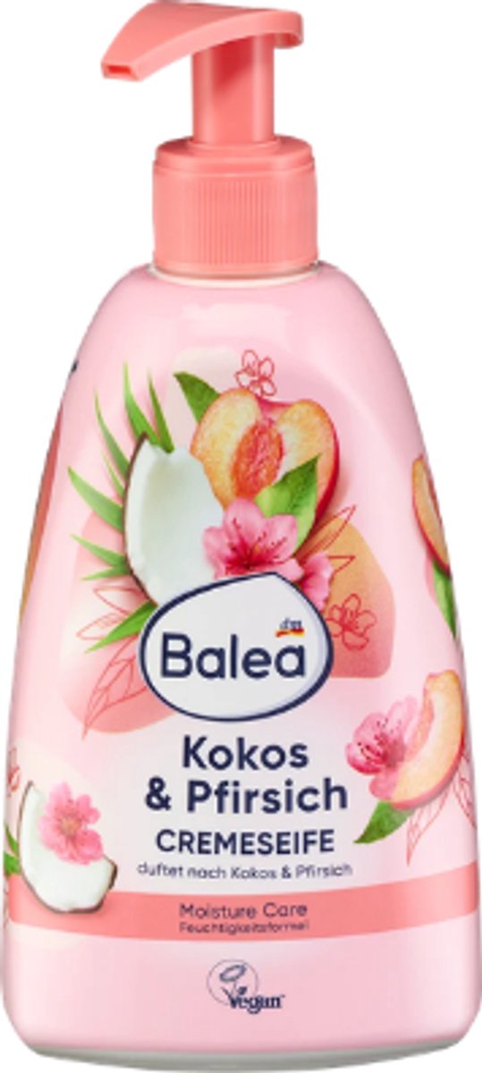 Balea Vloeibare Handzeep | 1x 500ml - Perzik & Kokos | Moisture Care-vochtinbrengende formule