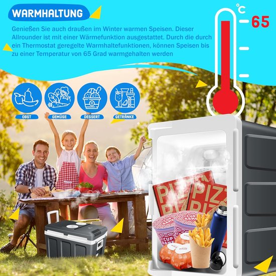 Koelbox met Wielen - Thermobox Mini Koelkast - Eten Warm Houden - Dubbele Functie - 40 Liter - Antraciet — afbeelding 3