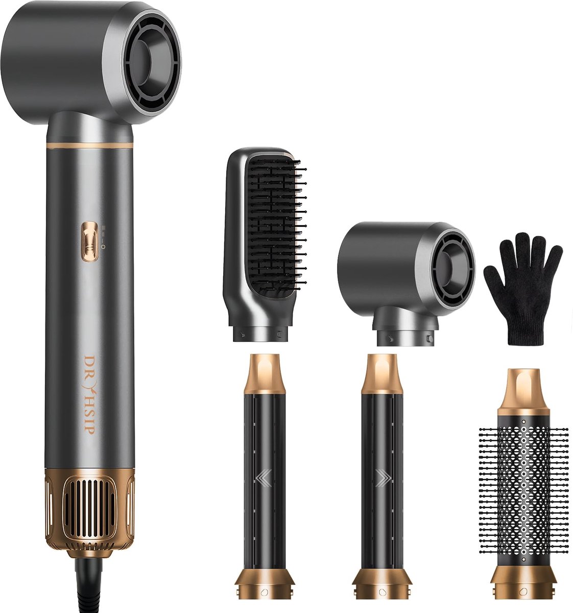Airstyler 5-in-1 – Föhnborstel met automatische krultang – Ionische technologie – 3 standen – 1000W