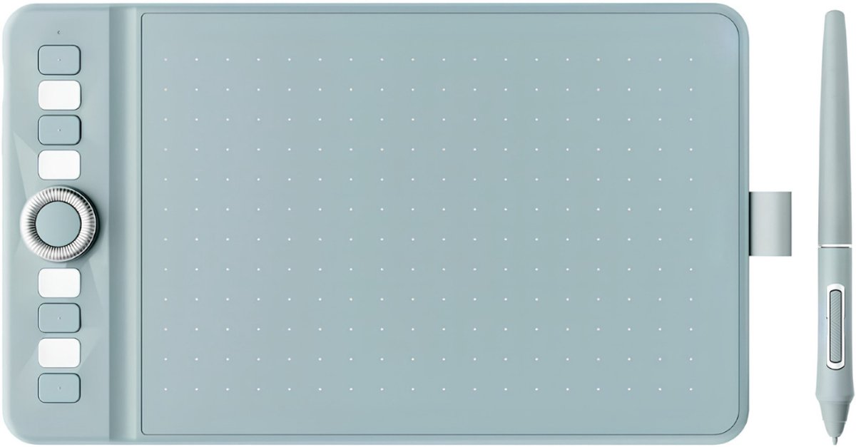 Lìon® Compact Tekenpad met 8 Sneltoetsen- Digitaal Tekenbord - Tekentablet - Groen - 20cm x 20cm x 1cm