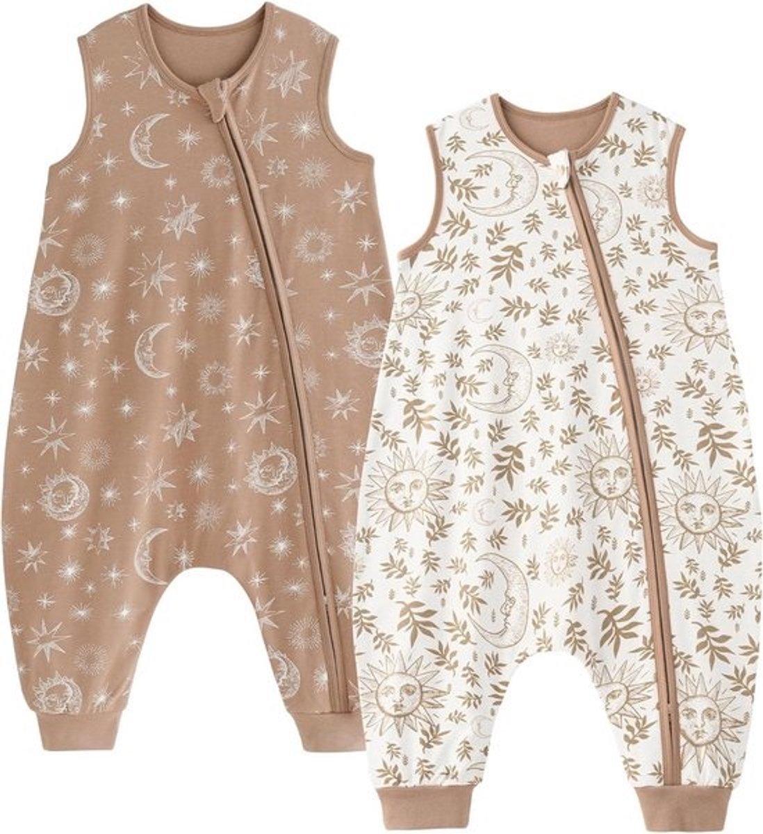 Babyslaapzak met voeten - Trappelzak baby - Veilig slapen - Ademend materiaal - 90 cm - Beige zon