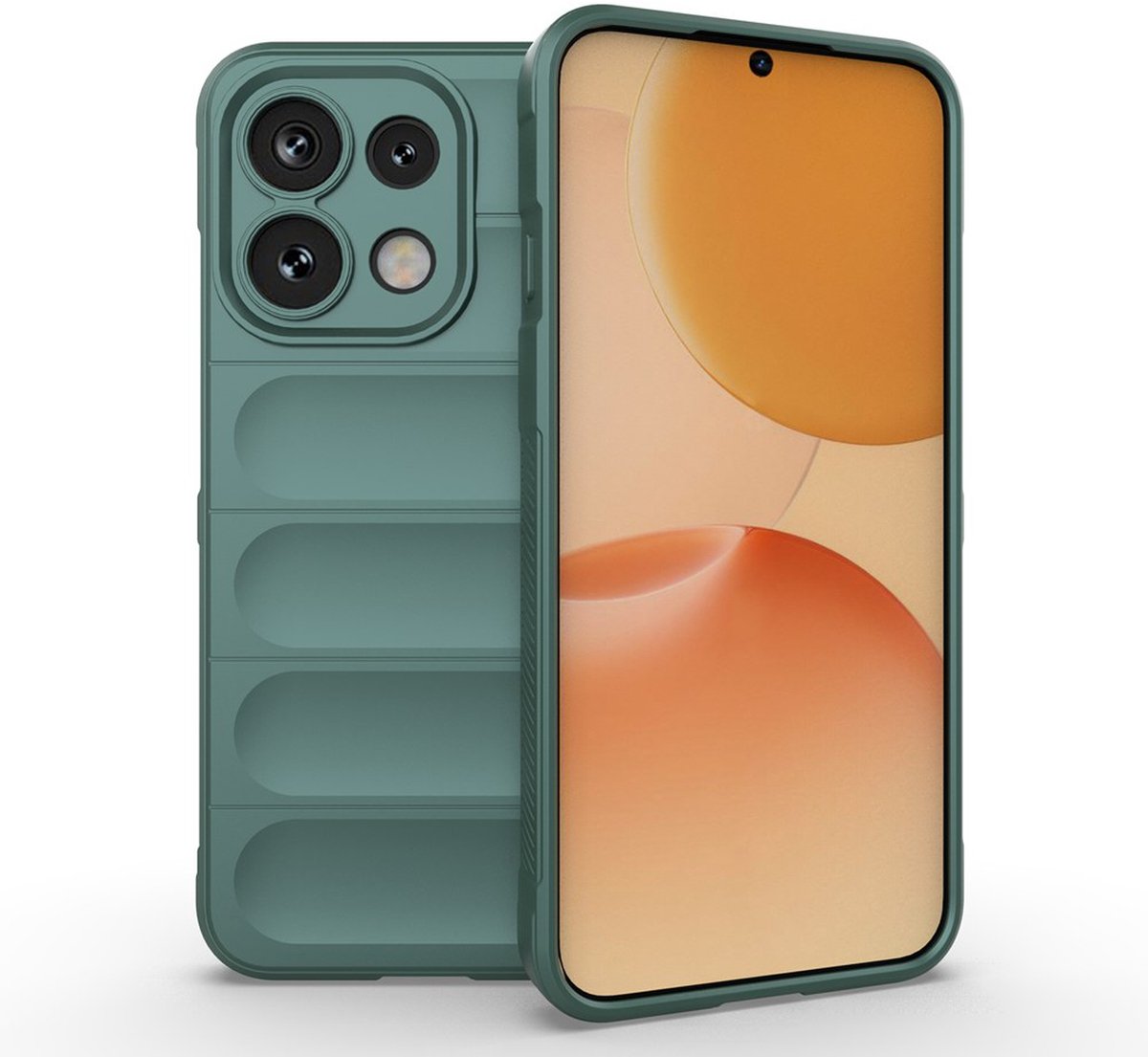 MobyDefend Hoesje - Geschikt voor Oppo Reno16 F/FS - TPU Gripcase - Groen