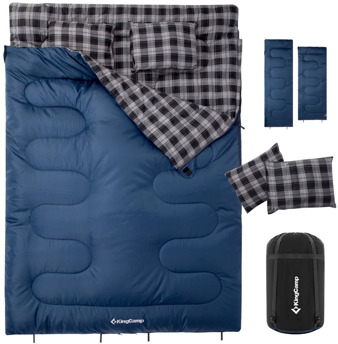 Dekenslaapzak Snowflake 300D voor 2 personen - Dubbele slaapzak lang -13 °C