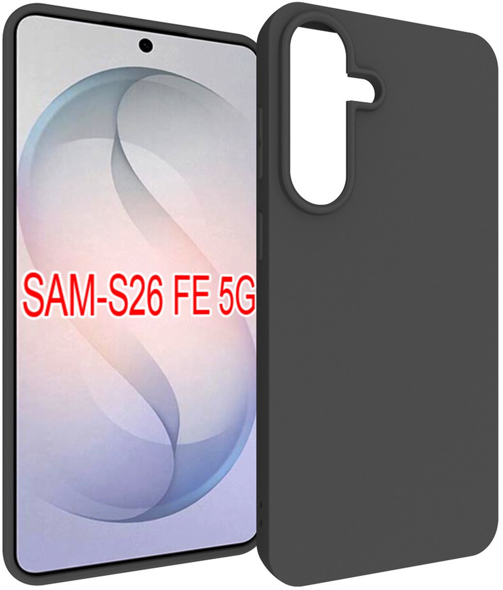 MobyDefend Hoesje - Geschikt voor Samsung Galaxy S26 FE - TPU Backcover - Mat Zwart