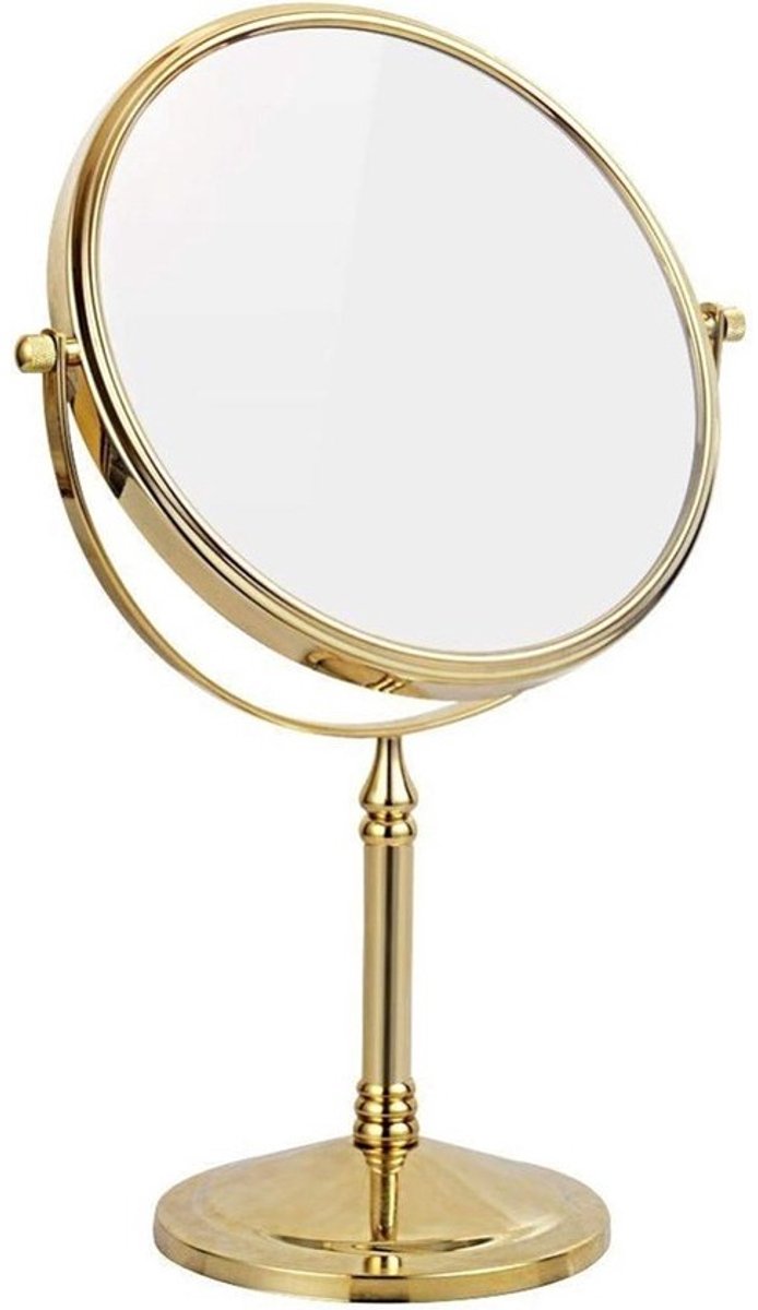Vergrootglas Spiegel - Make-up Spiegel Tafel - Gedetailleerde Make-up - 360 Graden Draaibaar - 20 cm Diameter - Goud