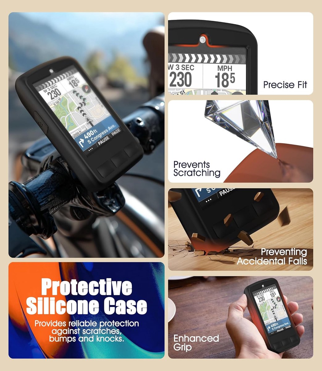 Ermorgen Siliconen hoes compatibel voor Wahoo ELEMNT BOLT V3 / BOLT 3, zachte siliconen hoes, all-inclusive - ShopVlot