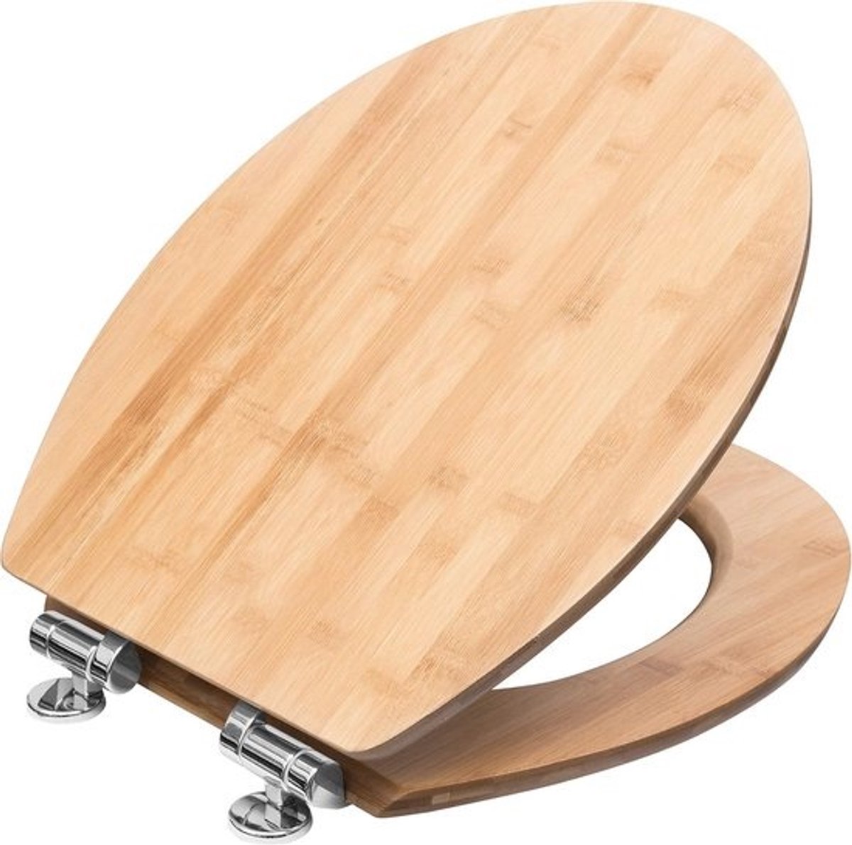 WC-bril van Echt Bamboe Hout met Softclose Mechanisme