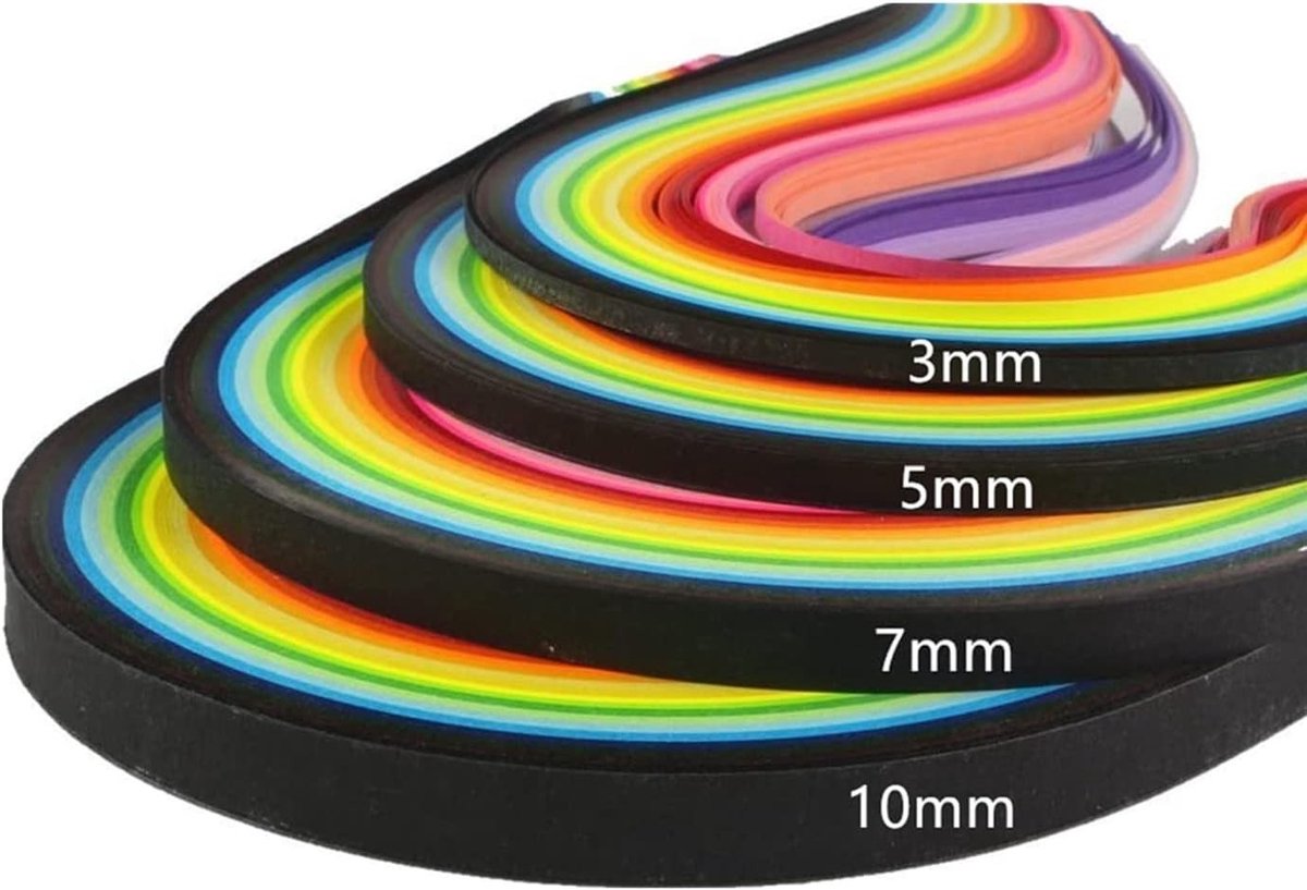 Kleurige Quilling Papierstroken in 26 Kleuren voor DIY Origami en Quilling Kunst - 39 cm Lengte, 1040 Stuks in Diverse Breedtes