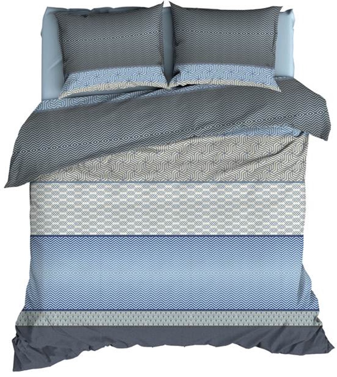 Satin d'Or Maddox Dekbedovertrek - Extra breed - 260x200/220 cm - Blauw