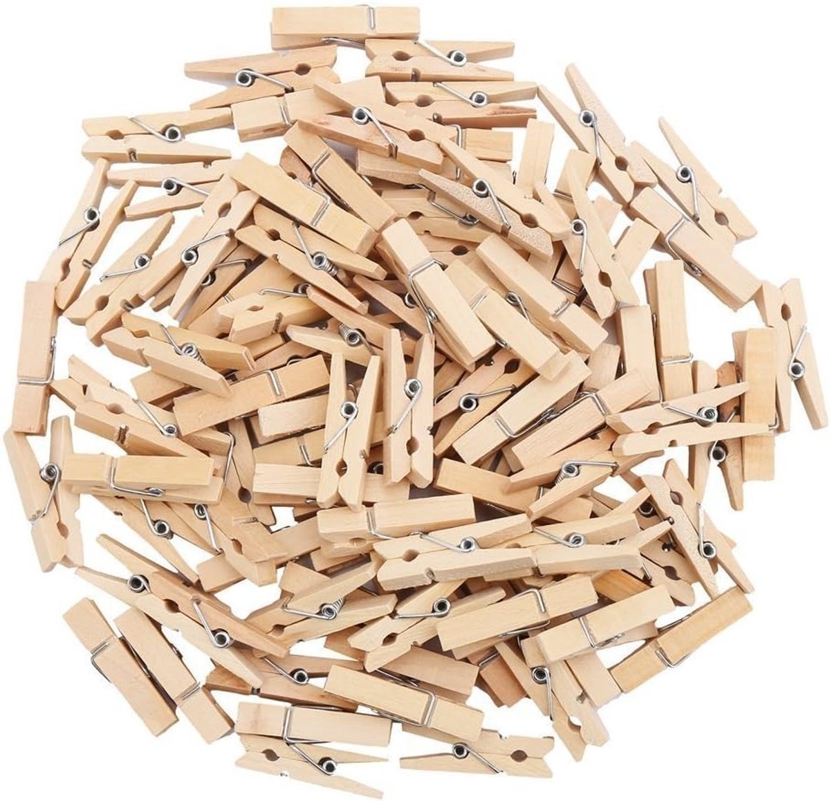 Natuurlijke Houten Mini Klemmen 3.5 cm - 100 Stuks voor Creatieve Projecten en DIY Gebruik