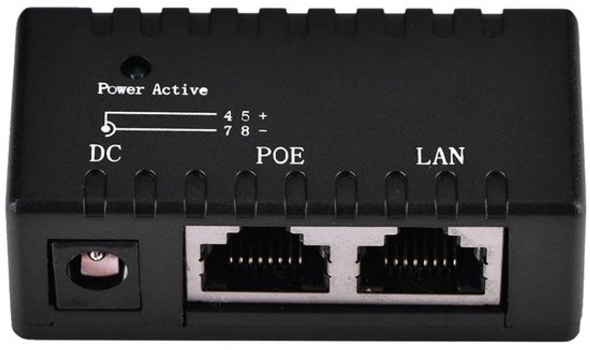 ONF3 - Poe Injector Splitter - Power over Ethernet Adapter - Zwart - IP Camera Voeding - Netwerk Adapter - Geschikt voor LAN Netwerk